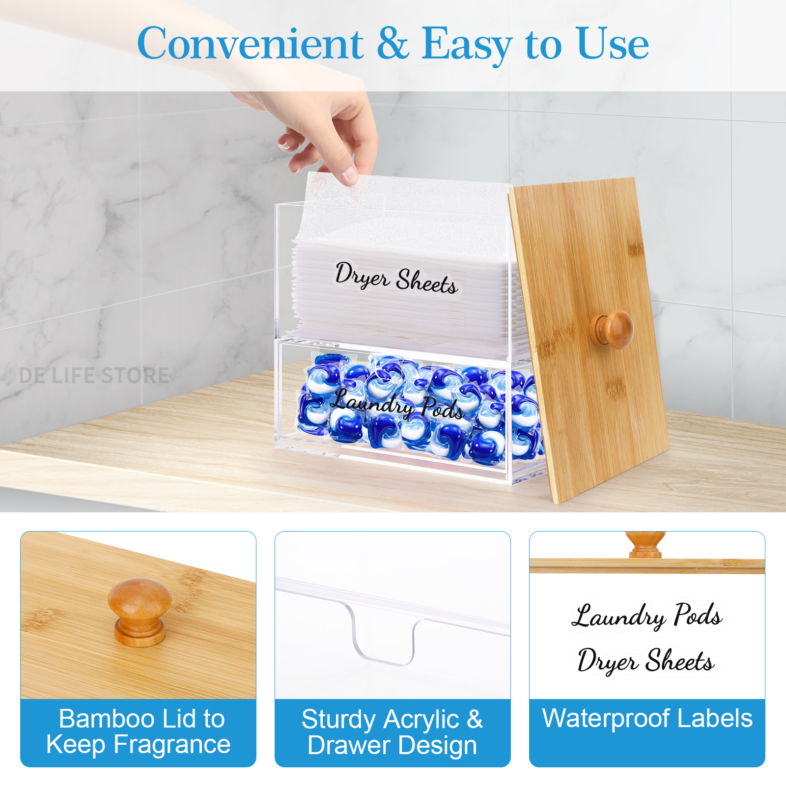 Acrylic Laundry Pods Organizer - Laundry Strip Eco avis et prix